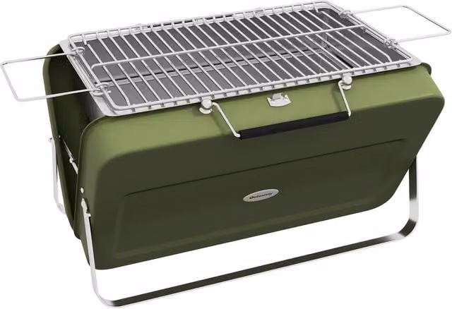 Rolipo Metal Portable Tabletop Charcoal BBQ Grill, Green, W/D/H: 30 x 30 x 28 cm