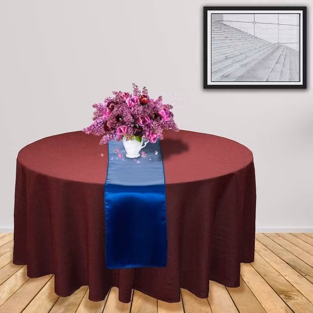 Trimming Shop Plain Satin Table Runner in Royal Blue