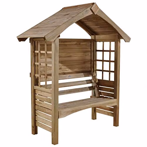 Forest Garden Cadiz Arbour in Brown, Pressure Treated Hardwood