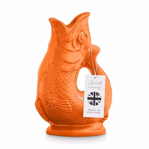 Wade Fish Ceramic Jug, Orange, 1.2 l