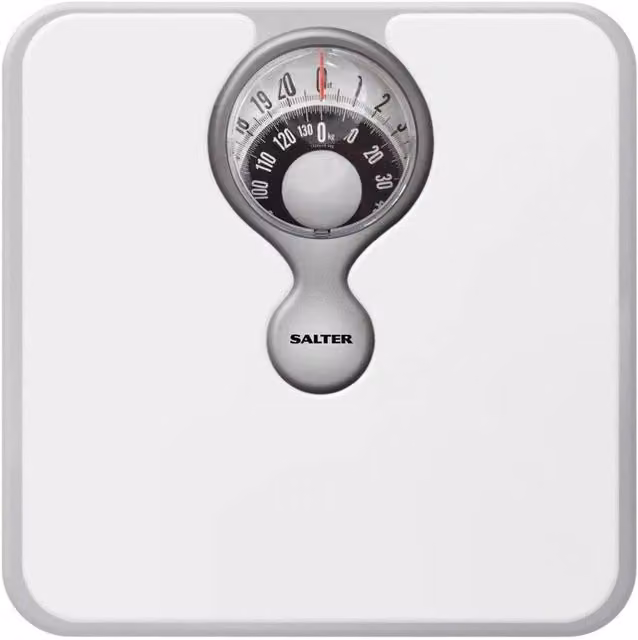 Salter Manual Personal Bathroom Scales with Analog Display in White