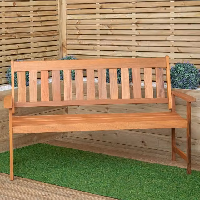 Samuel Alexander Cartmel 2 Seater Outdoor Wooden Garden Patio Bench in Brown