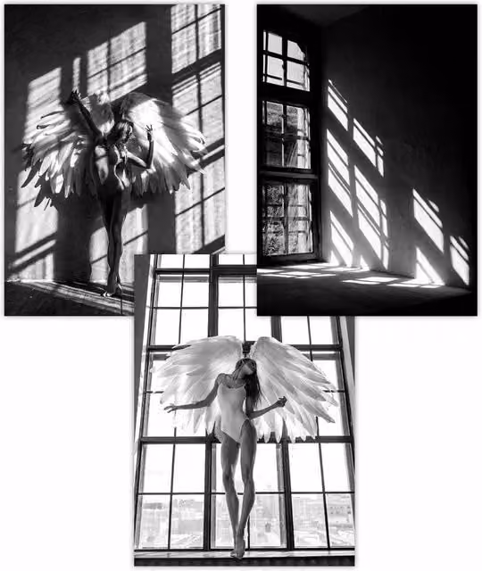 ARTZE Set of 3 Black and White Scandinavian Fashion Photo Art Posters, W: 50 cm, H: 70 cm