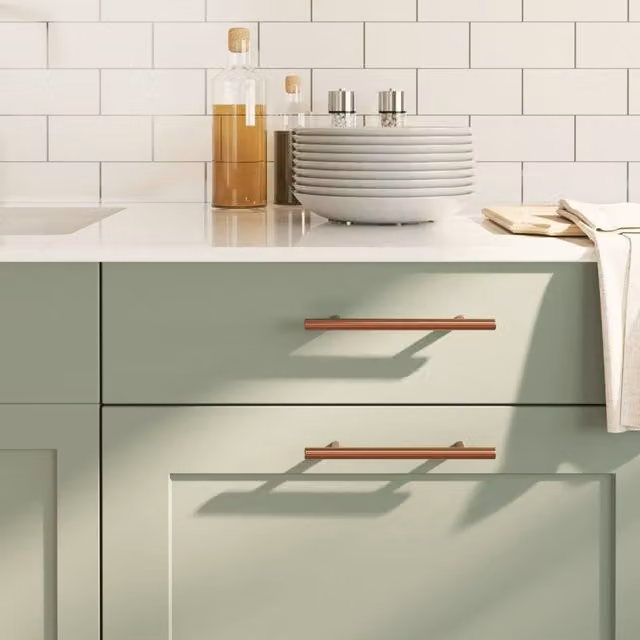 Berkfield Home Stainless Steel Cabinet Bar Handles, Bronze, 20 Pack, Length: 128 mm