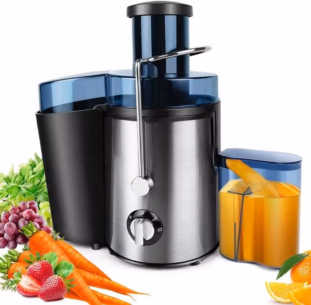 Pawnora 1000W Centrifugal Juicer Machine in Black with Stainless Steel
