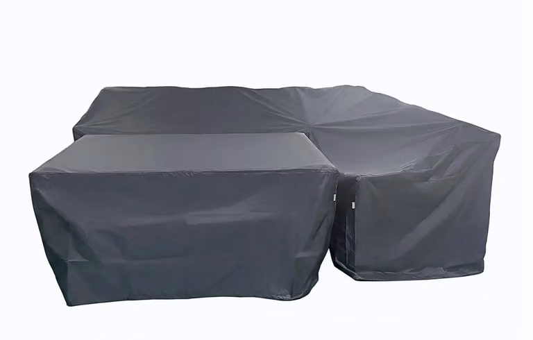 MINT Outdoor Palma Tailored Form-Fitting Corner Sofa Cover in Black