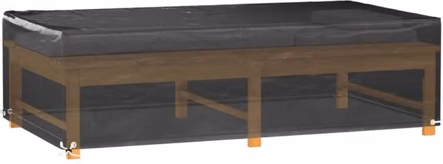 Berkfield Home Water Repellent Rectangular Bench Covers, 2 Pack, Black, W/D/H: 125 x 70 x 35 cm