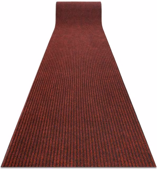 RugsX Red Non-Slip Polypropylene Runner, W/D/H: 100 x 300 x 0.7 cm