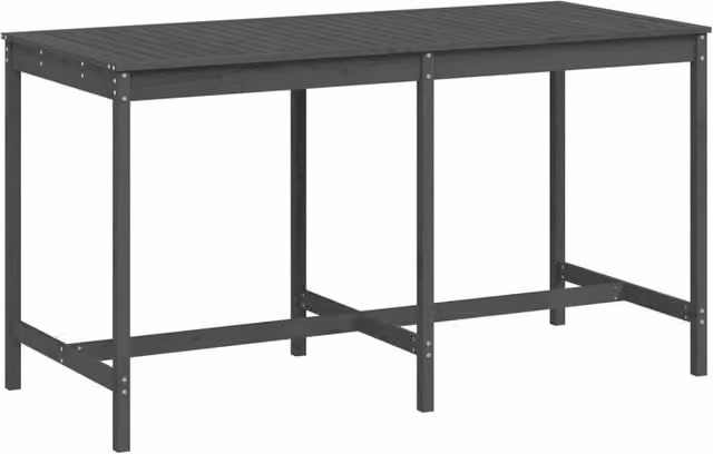 Berkfield Home Grey Rustic Solid Pine Garden Table W/D/H: 203.5 x 90 x 110 cm