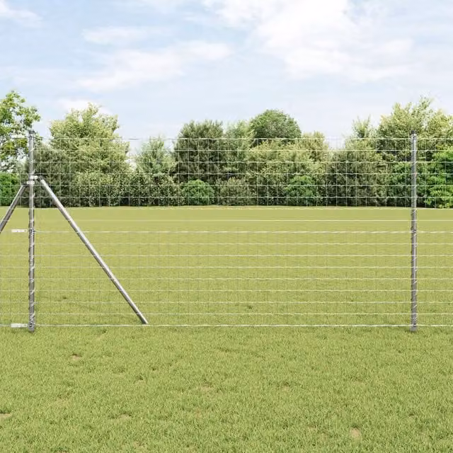 Berkfield Home Euro Fence Galvanised Steel in Grey, 1 x 25 m
