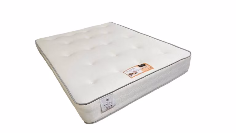 Knight Sleep Athens Double Ottoman Bed with Hybrid Mattress and 24 inch Headboard in Grey