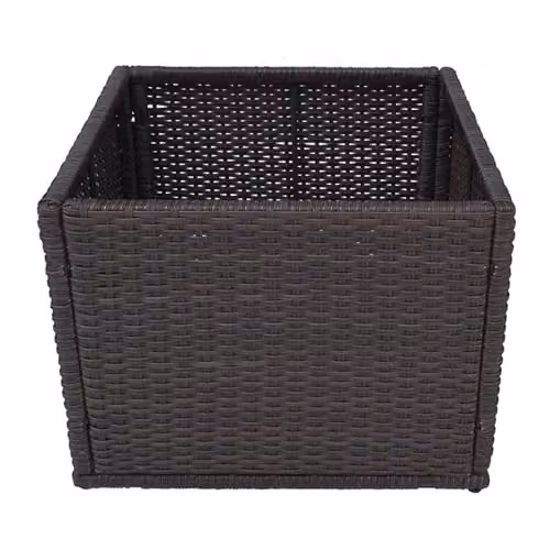 Canadian Spa Co. Large Brown Rattan Plant Basket for Square Spas and Hot Tubs, Weatherproof Wicker Weave Surround Furniture Collection