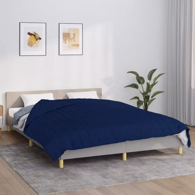 Berkfield Home Blue Weighted Blanket, W: 220 cm, D: 235 cm, 11 kg