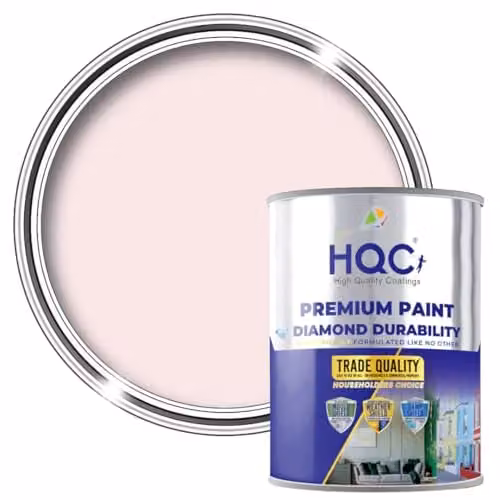 HQC Paints Pink Kitchen and Bathroom Paint, 5L, Satin Gloss, Water Based and Mould Resistant