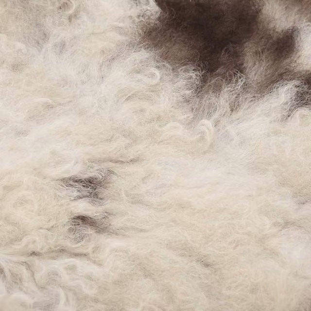 Berkfield Home Multicolour Real Sheep Leather Fur Rug, W: 70 cm, D: 100 cm