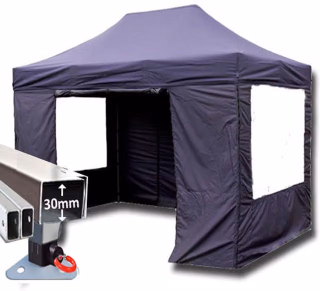 Trader Max 3 x 4.5m Instant Pop Up Gazebo in Blue with Window