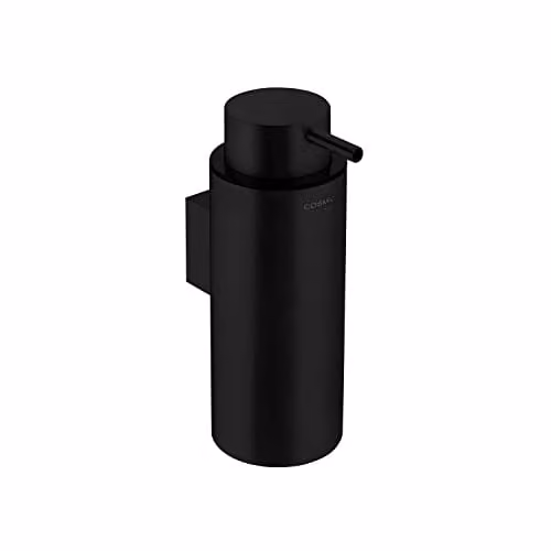 COSMIC Wall-Mounted Refillable Soap Dispenser in Black, 200 ml, W/D/H: 6.5 x 11 x 16 cm