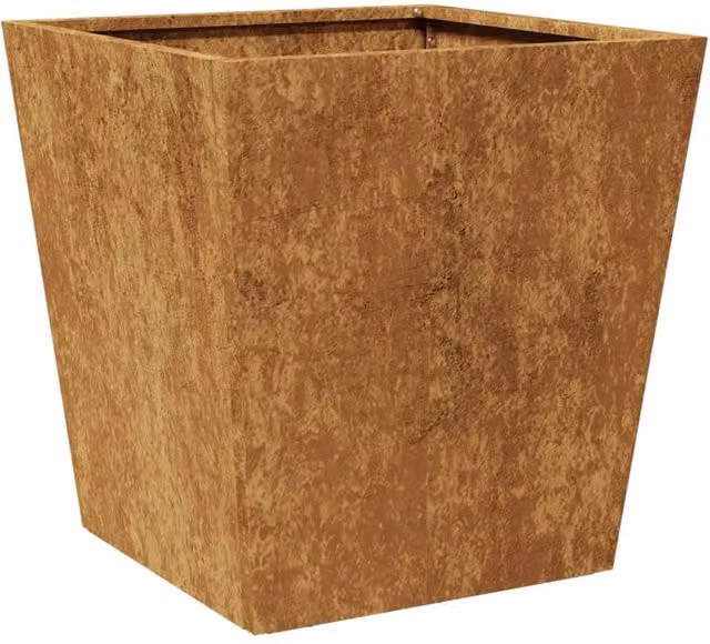Berkfield Home Corten Steel Garden Planter Tub in Brown, W/D/H: 40 x 40 x 40 cm
