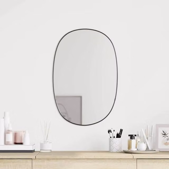 Berkfield Home Rectangular Wall Mirror in Black, W: 60 cm, H: 40 cm