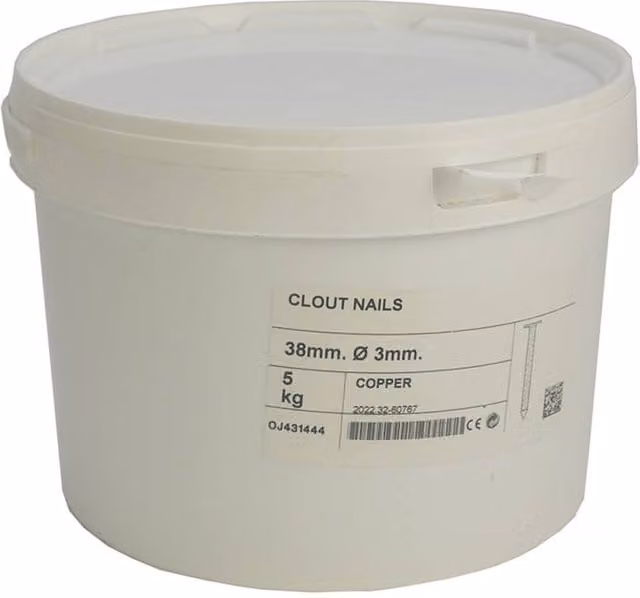 Unifix White Copper Broad Flat Clout Nails 40 x 3.35mm