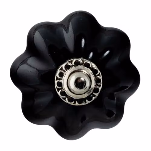 Nicola Spring Polished Black Ceramic Cabinet Knobs, Pack of 24