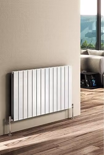 Reina RND-FL08W Flat Single Horizontal Steel Radiator, White