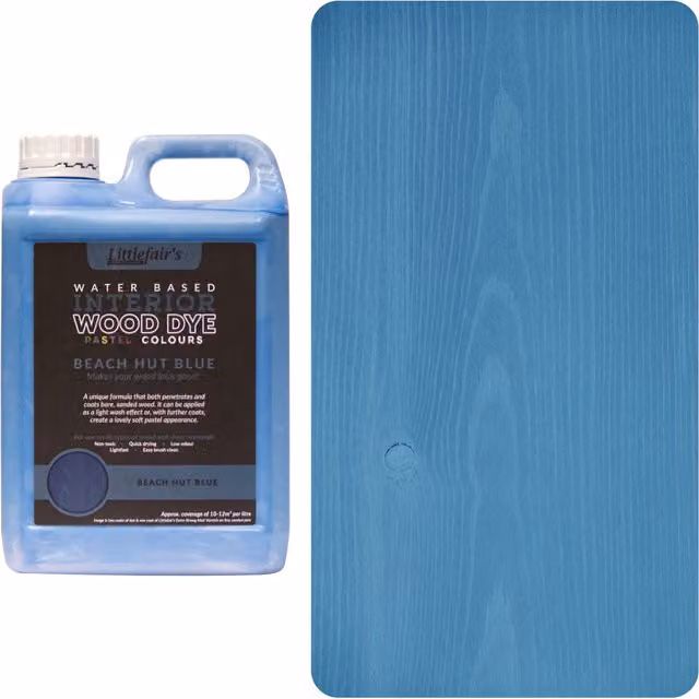 Littlefairs Indoor Wood Stain in Beach Hut Blue, 50 l