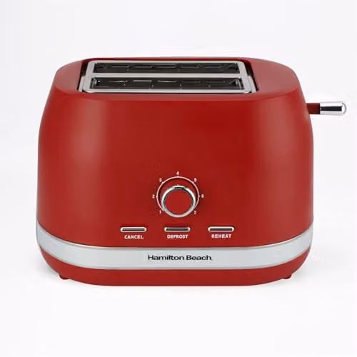 Hamilton Beach Ella 2 Slice Toaster, 800W, Matte Red - HBT1322MR