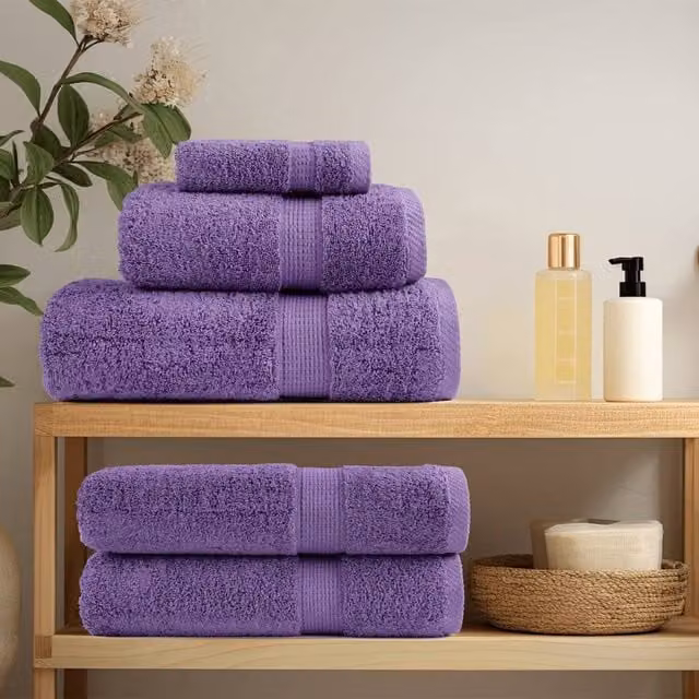 Berkfield Home SOLUND Premium Cotton Terry Sauna Towels, Purple, 10 Pack, W: 80 cm, L: 200 cm, 600 gsm
