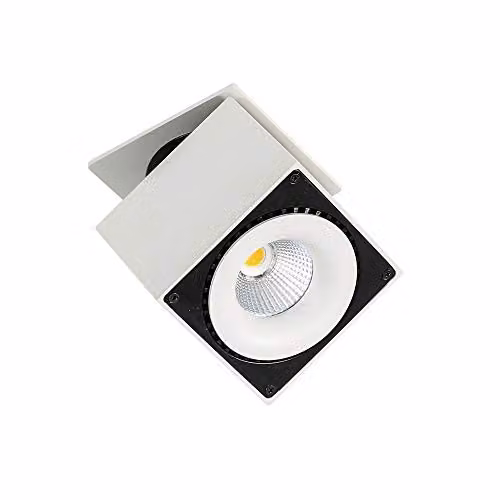 Netlighting Modern Square Recessed LED Ceiling Light, White or Black, 3000K Warm White, 2350lm