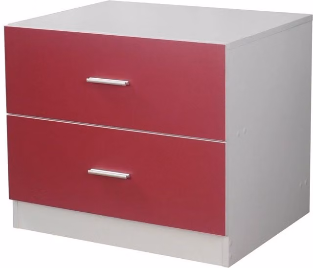 EONLION Orlando Pink Wooden 2-Drawer Kids Cabinet with Silver Details, W/D/H: 46.5 x 51.5 x 60.0 cm