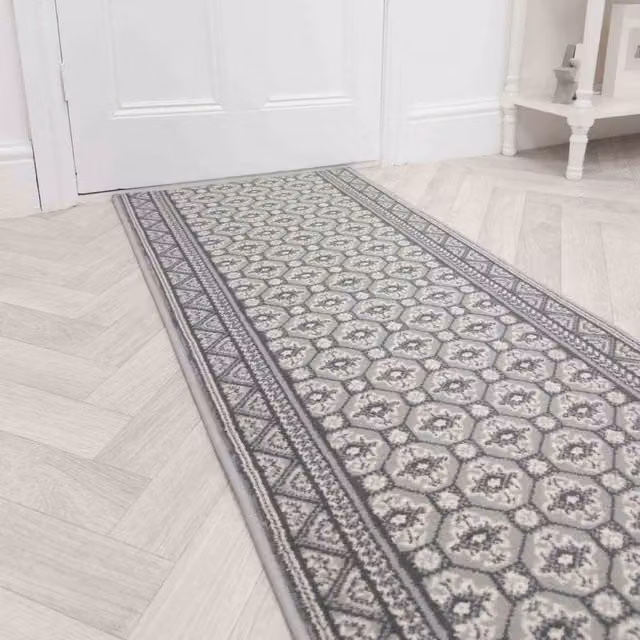 runrug Heriz Hallway Carpet Runner Rug in Grey, W/D/H: 60 x 420 cm