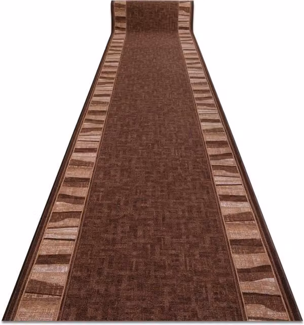 RugsX Linea Anti-Slip Runner in Brown, W/D/H: 100 x 250 cm