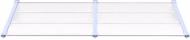 Berkfield Home Wall-Mounted Polycarbonate Door Canopy in Grey and Transparent, W: 199 cm, H: 90 cm