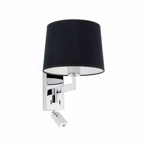 Netlighting Artis Adjustable Reading Wall Light in Chrome and Black with E27 Socket