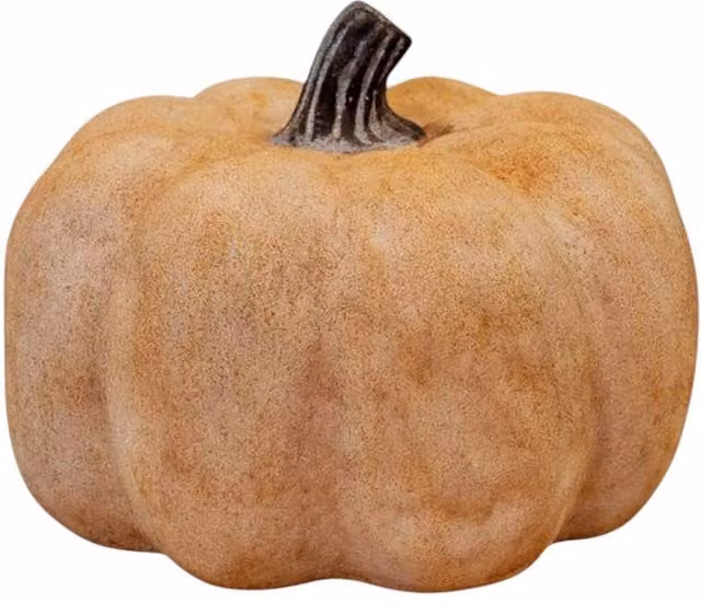 Four Candle Pale Orange Ceramic Pumpkin Ornament, W/D/H: 20.0 x 15.0 x 4.0 cm