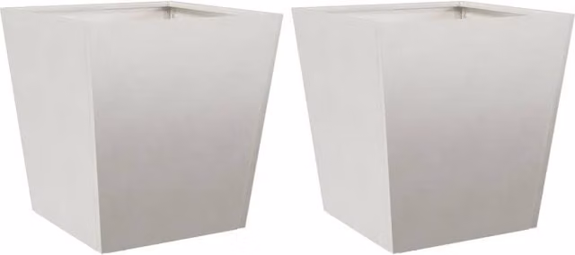 Berkfield Home Stainless Steel Garden Planter Tubs in Silver, 2 Pack, W/D/H: 40 x 40 x 40 cm