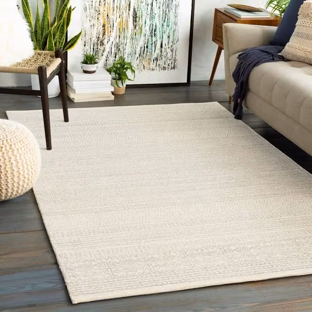 Livabliss Moroccan Hand Tufted Boho Wool Rug in Grey, Ivory and Brown, W: 180 cm, D: 270 cm