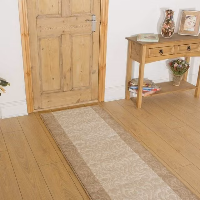 runrug Baroque Hallway Carpet Runner Rug in Ivory, W: 80 cm x L: 240 cm