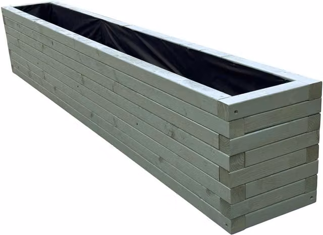 Bespoke Outdoor Rustic Wooden Garden Planter Trough in Green or Grey, Width: 60 cm