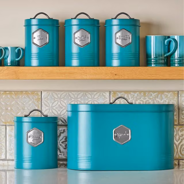 Cooks Professional 5-Piece Airtight and Leakproof Stainless Steel Storage Set in Petrol and Silver