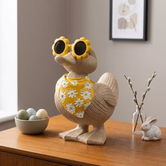 Garden Greatness Springtime Duckling Sunglasses Ornament in Yellow and Multicolour