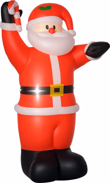 HOMCOM Inflatable Christmas Santa Claus with LED Lights, Red, Height: 240 cm