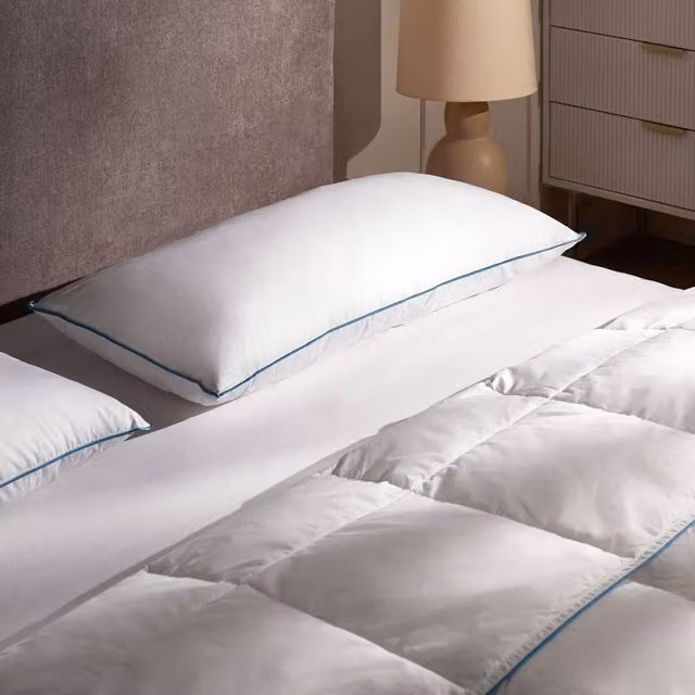 Wyld Haus Luxe Duck Feather and Down Pillow, White, W/D/H: 40 x 80 cm