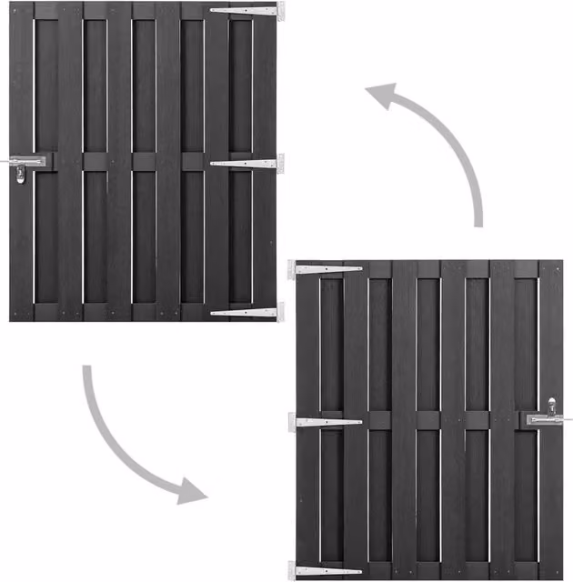 Berkfield Home WPC Garden Gate, Grey, W: 100 cm, H: 112 cm