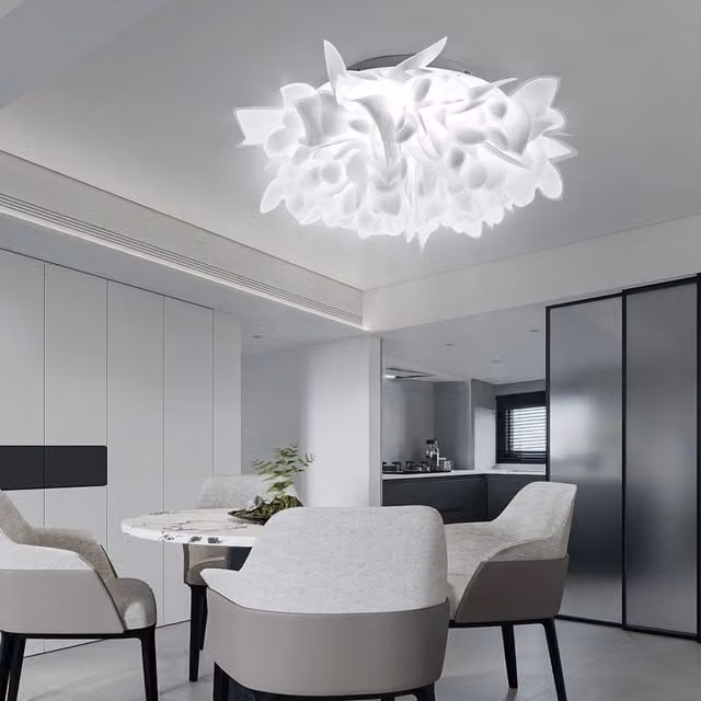 Komore Dandelion Inspired Modern LED Ceiling Light in White, 30W