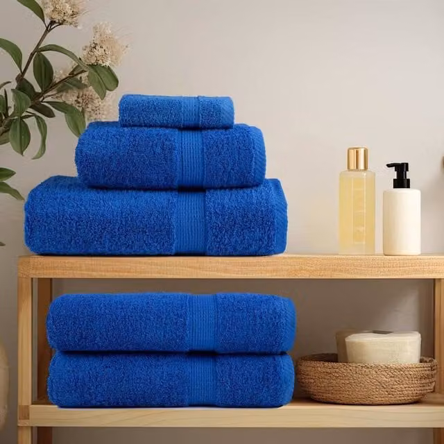 Berkfield Home SOLUND Premium Cotton Terry Sauna Towels, Blue, 2 Pack, W: 80 cm, L: 200 cm, 600gsm