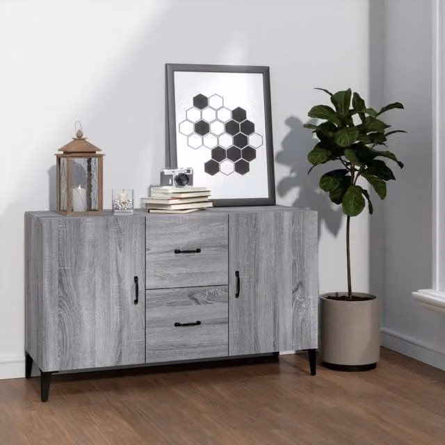 Berkfield Home Grey Sonoma Sideboard in Engineered Wood W/D/H: 100 x 36 x 60 cm