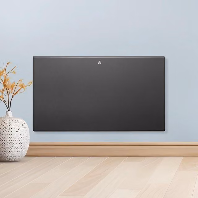 Purus Grey Electric Panel Radiator with Thermostat and Timer