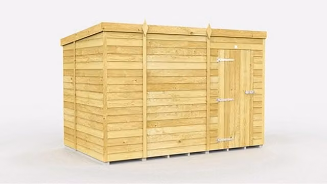Buttercup Farm Brown Pent Shed with Single Door and No Windows, W276 x D178 x H201 cm